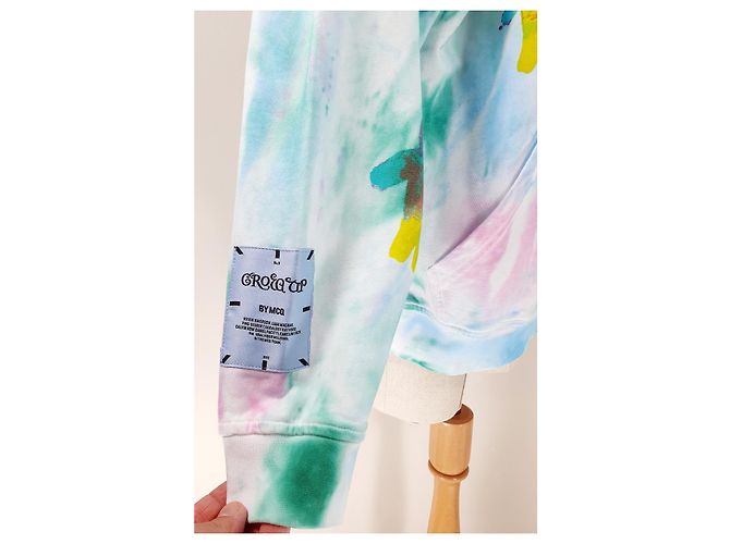 Alexander McQueen Sudadera con capucha Earth Up Tie-Dye Azul Algodón Multicolor - vista 3