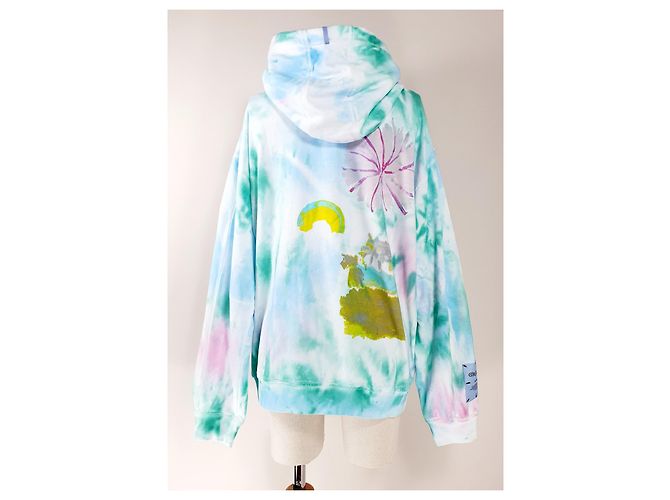 Alexander McQueen Sudadera con capucha Earth Up Tie-Dye Azul Algodón Multicolor - vista 4