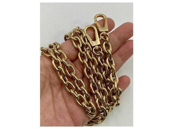 Tracolla catena amovibile Louis Vuitton in metallo dorato D'oro - vista 6