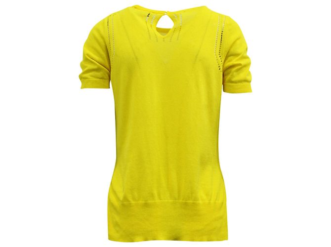 T-shirt Rochas in maglia di cotone giallo - vista 2