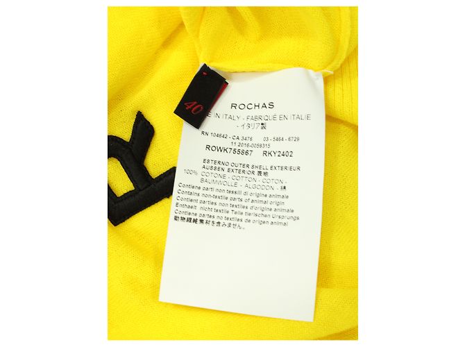 T-shirt Rochas in maglia di cotone giallo - vista 5