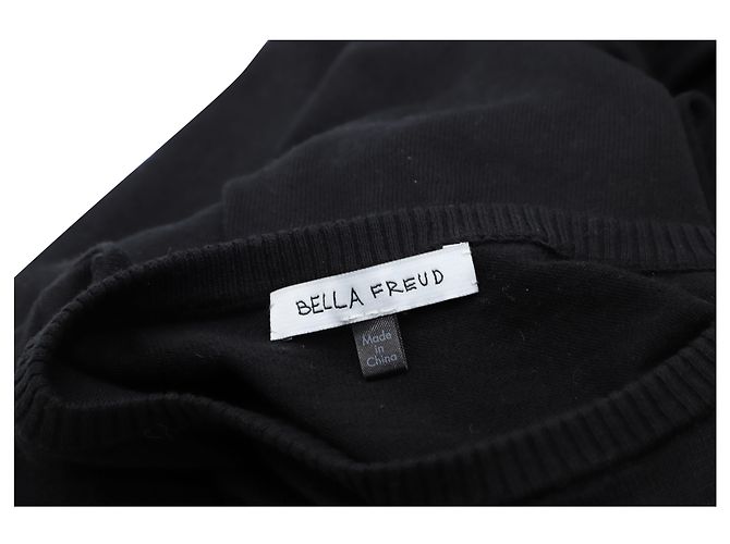 Bella Freud Sunset Heart Intarsienpullover aus schwarzer Baumwolle - Ansicht 2