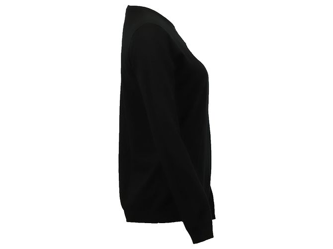 Bella Freud Sunset Heart Intarsienpullover aus schwarzer Baumwolle - Ansicht 4
