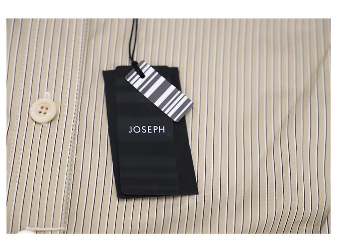 Abito chemisier midi gessato Joseph Barker in cotone beige Marrone - vista 7