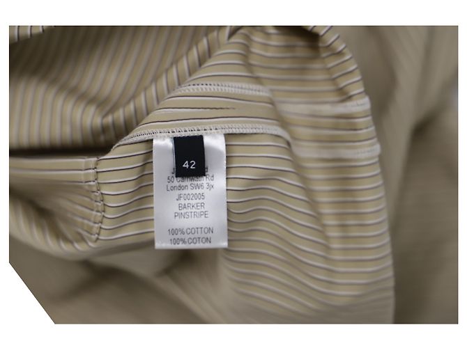 Abito chemisier midi gessato Joseph Barker in cotone beige Marrone - vista 9