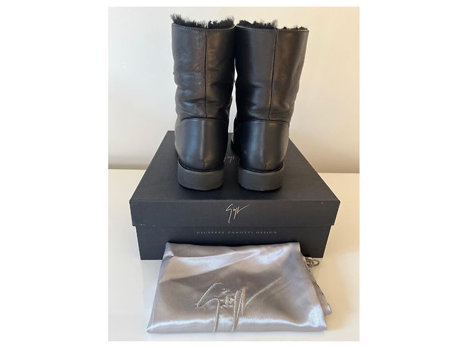 Stivaletti combat stringati Giuseppe Zanotti in pelle nera Nero - vista 2