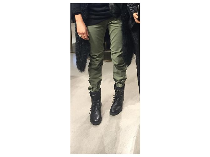 Stivaletti combat stringati Giuseppe Zanotti in pelle nera Nero - vista 4