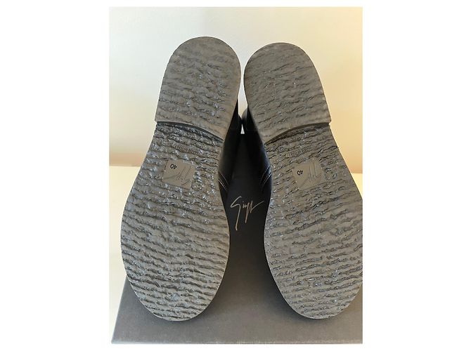 Stivaletti combat stringati Giuseppe Zanotti in pelle nera Nero - vista 6