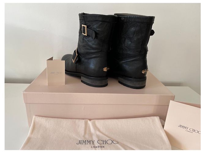 Botas Biker Jimmy Choo de cuero negro - vista 10