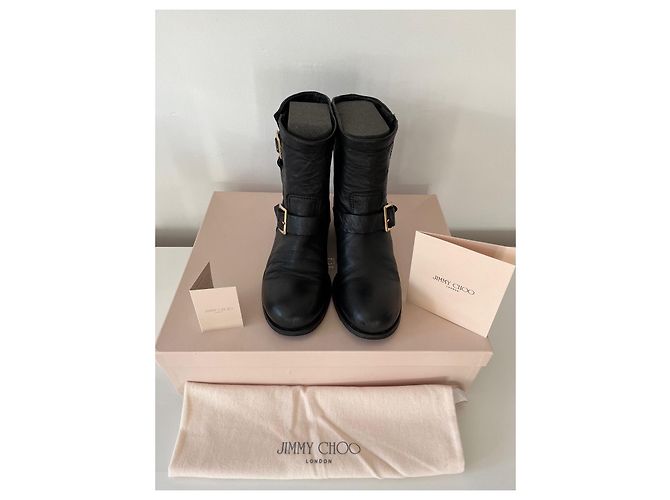 Botas Biker Jimmy Choo de cuero negro - vista 3