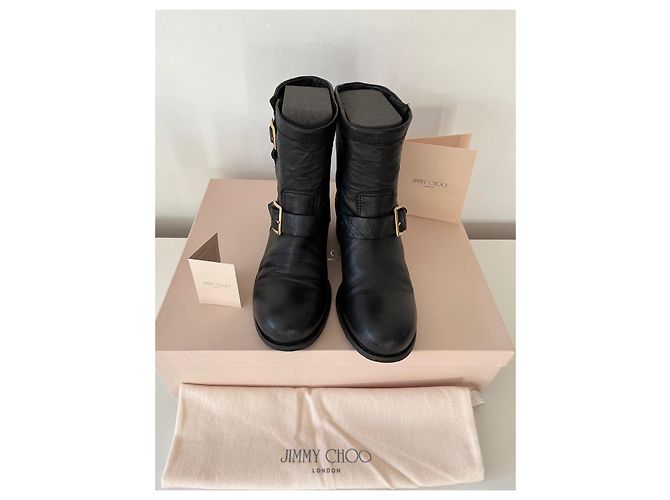 Botas Biker Jimmy Choo de cuero negro - vista 4