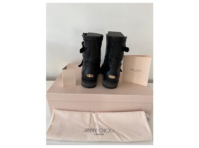 Botas Biker Jimmy Choo de cuero negro - vista 5