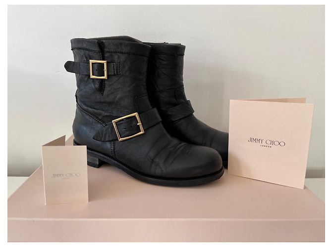Botas Biker Jimmy Choo de cuero negro - vista 6