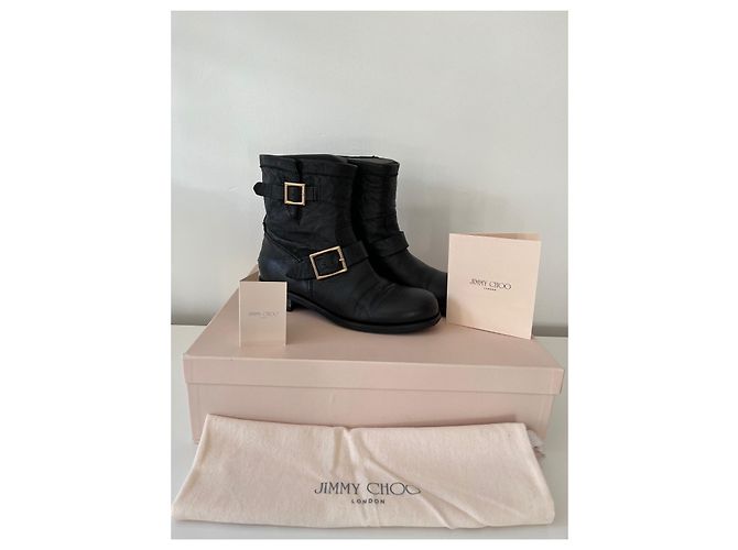 Botas Biker Jimmy Choo de cuero negro - vista 8