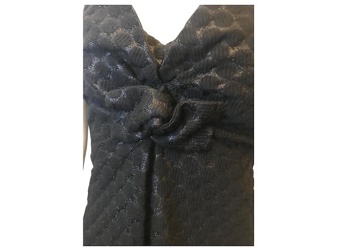 Tara Jarmon Trägerloses Kleid aus Wollmischung Schwarz - Ansicht 2