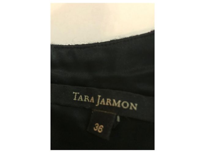 Tara Jarmon Trägerloses Kleid aus Wollmischung Schwarz - Ansicht 5