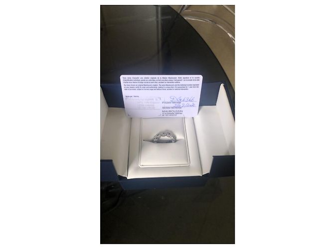 Anello Mauboussin Je le Veux 3 righe diamanti oro bianco Silver hardware - vista 4