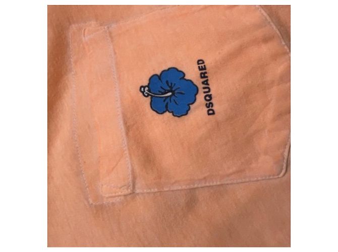 T-shirt uomo in cotone arancione Dsquared2 - vista 3