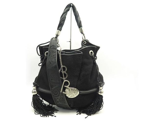 BORSA A MANO NEW LANCEL BRIGITTE BARDOT BB BANDOULIERE IN TESSUTO NERO BORSA A MANO - vista 2