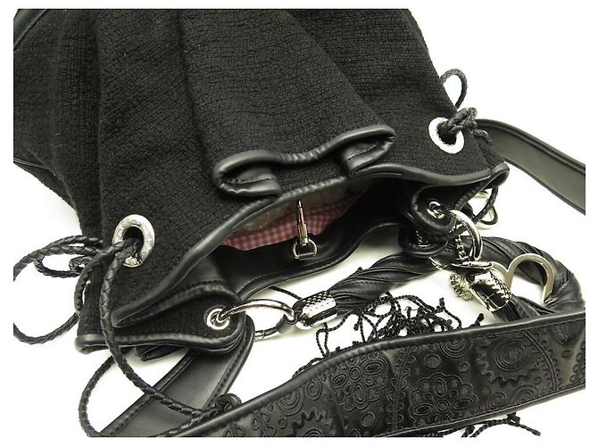 BORSA A MANO NEW LANCEL BRIGITTE BARDOT BB BANDOULIERE IN TESSUTO NERO BORSA A MANO - vista 3