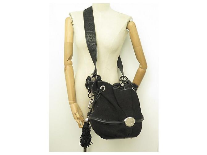 BORSA A MANO NEW LANCEL BRIGITTE BARDOT BB BANDOULIERE IN TESSUTO NERO BORSA A MANO - vista 4