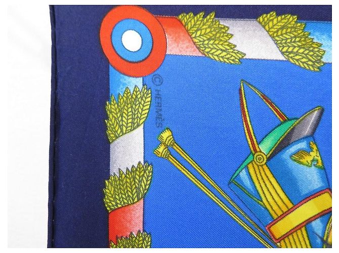 Hermès SCIARPA VINTAGE HERMES L'ESERCITO IMPERIALE RUSSO DI 1816 alla 1916 carré 90 soie Blu - vista 5