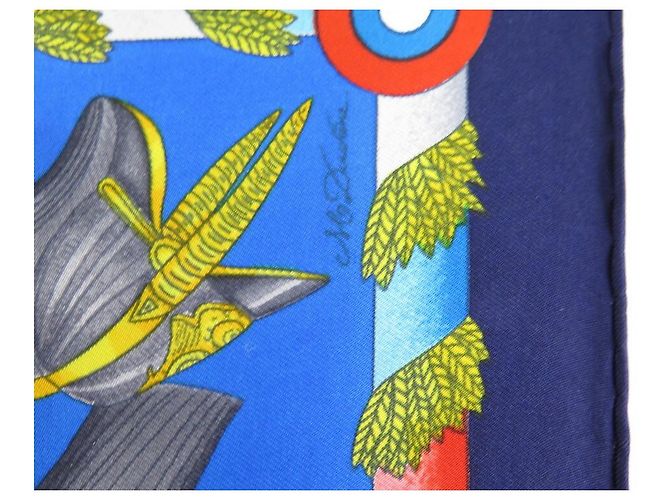 Hermès SCIARPA VINTAGE HERMES L'ESERCITO IMPERIALE RUSSO DI 1816 alla 1916 carré 90 soie Blu - vista 6