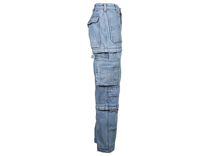 Vaqueros de tiro alto convertibles Balenciaga en denim de algodón azul - vista 2