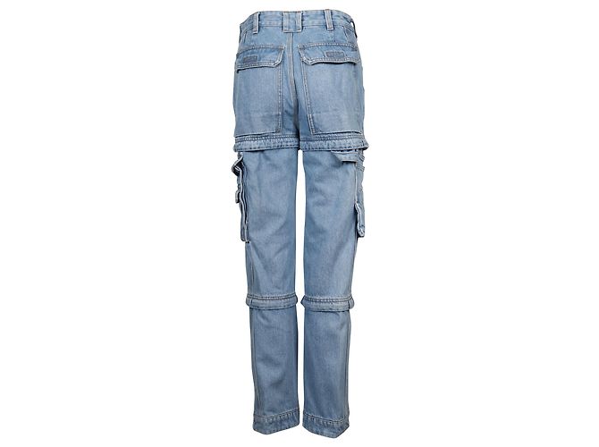 Vaqueros de tiro alto convertibles Balenciaga en denim de algodón azul - vista 3
