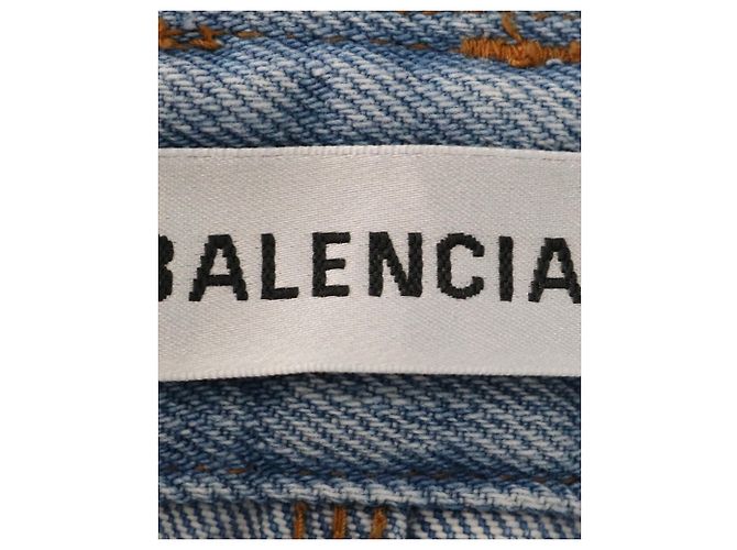 Vaqueros de tiro alto convertibles Balenciaga en denim de algodón azul - vista 4