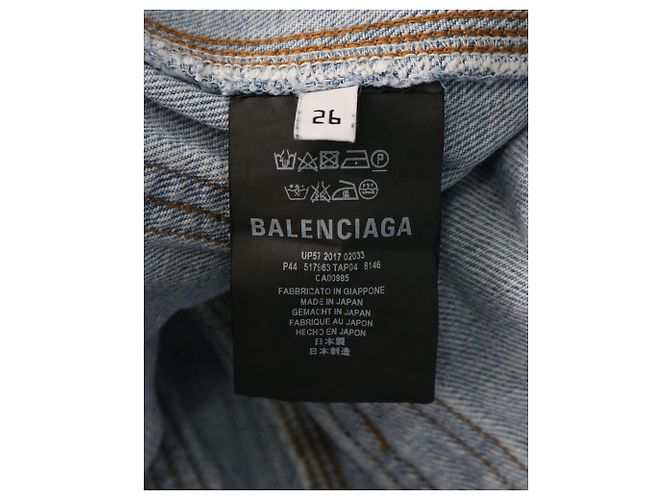 Vaqueros de tiro alto convertibles Balenciaga en denim de algodón azul - vista 5