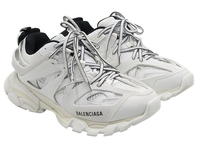 First Balenciaga Track Sneaker in White Polyurethane - view 3