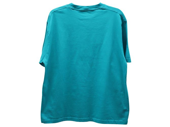 Everyday T-shirt Balenciaga Paris Flag Logo in cotone verde smeraldo - vista 4