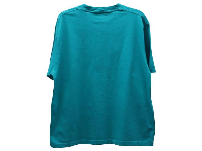 Everyday T-shirt Balenciaga Paris Flag Logo in cotone verde smeraldo - vista 5