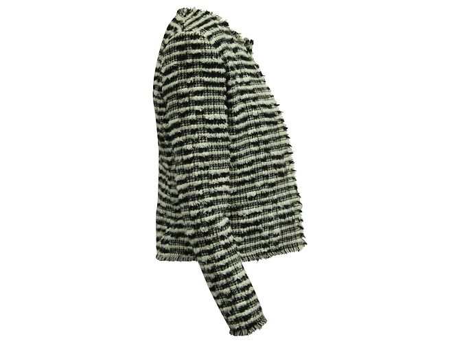Iro Emotion Tweed-Jacke aus schwarzer Wolle - Ansicht 2