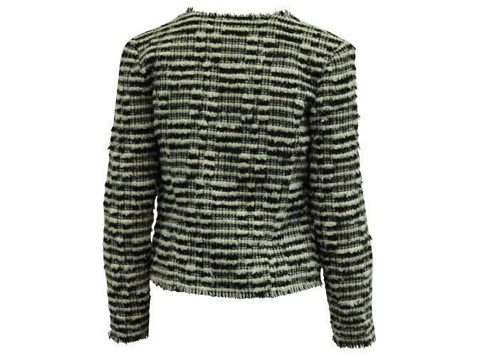 Iro Emotion Tweed-Jacke aus schwarzer Wolle - Ansicht 3