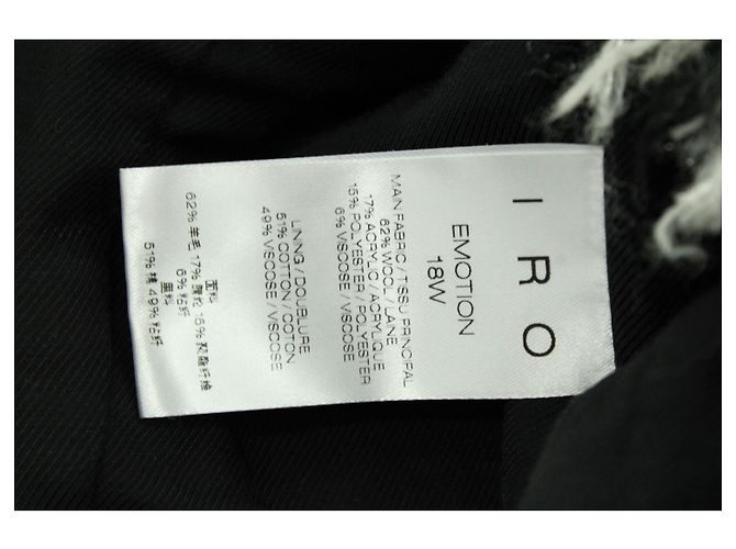 Iro Emotion Tweed-Jacke aus schwarzer Wolle - Ansicht 5