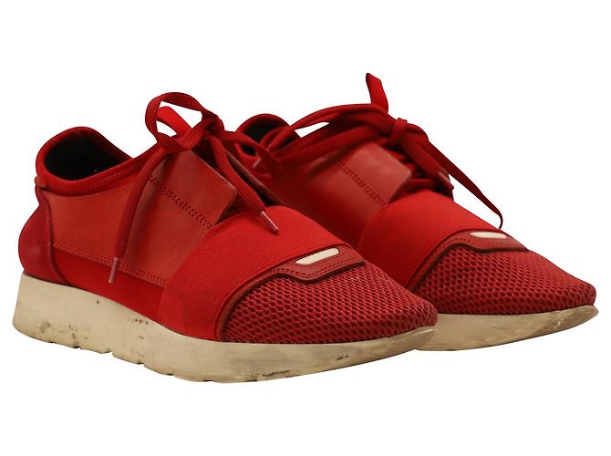 Day Sneakers Balenciaga Race Runner in camoscio rosso - vista 3