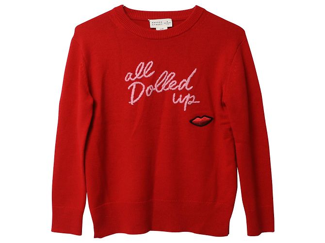 Kate Spade All Dolled Up Pullover aus roter Wolle - Ansicht 4