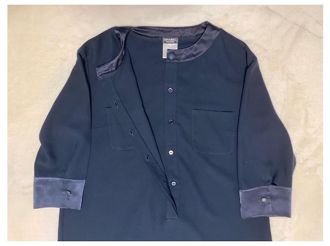 Cambon Camicetta Chanel Uniforme Blu Navy Poliestere M - vista 3