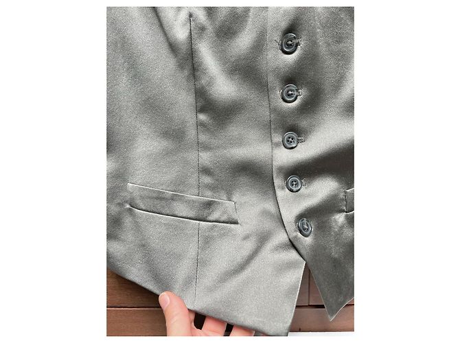 Ralph Lauren Black Label Weste aus Seide Silbergrau - Ansicht 3