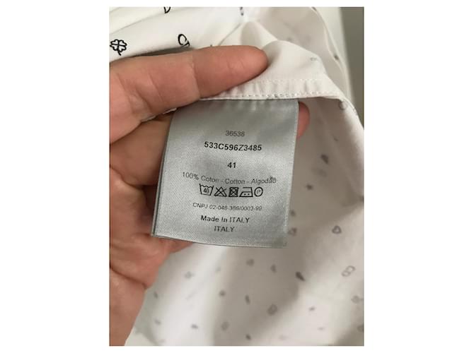 Camicia Dior Monogramma in Cotone Nero Bianco - vista 5