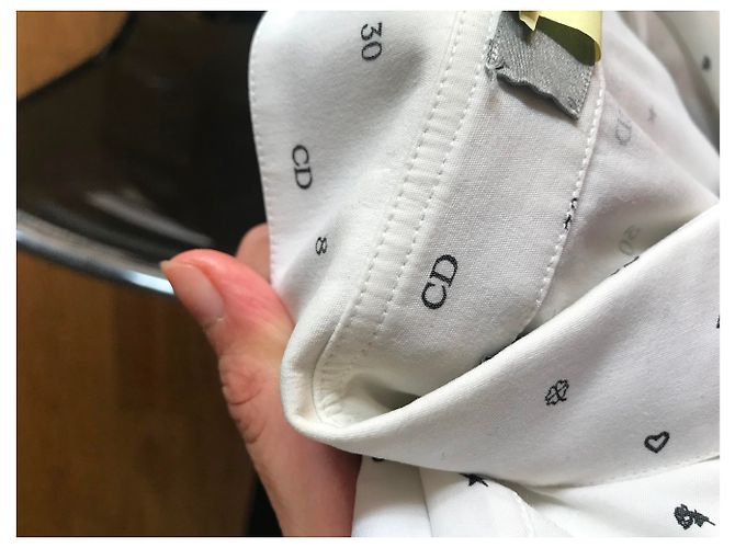 Camicia Dior Monogramma in Cotone Nero Bianco - vista 8