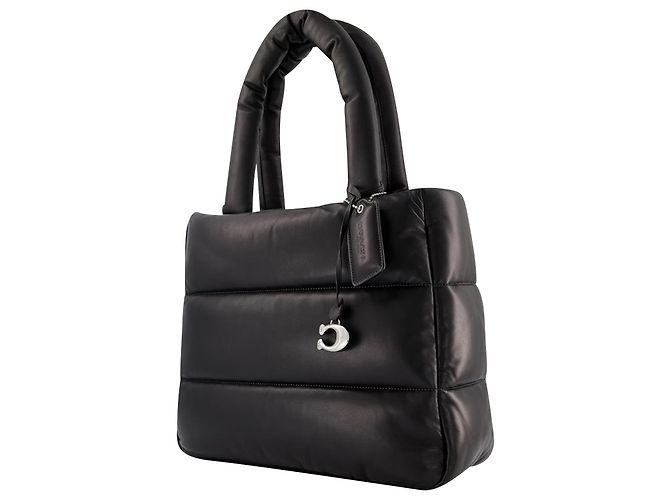 Coach Borsa TOTE CUSCINO in pelle trapuntata nera - vista 2