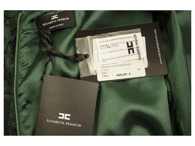 Elisabetta Franchi Grün Blumenspitze Mini-Länge Cocktail-Abendkleid Größe 44 - Ansicht 4