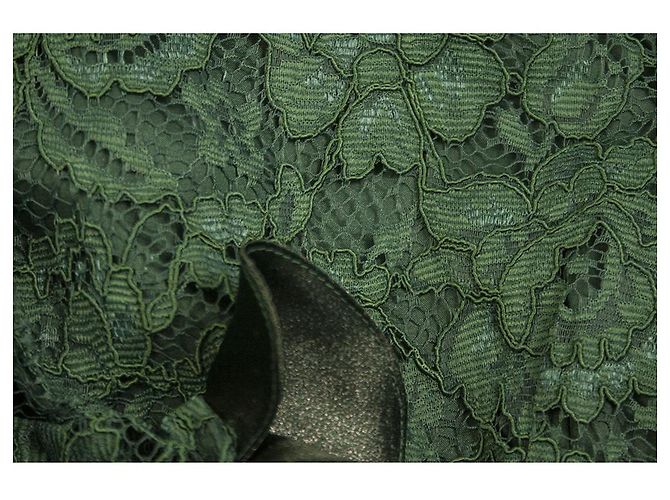 Elisabetta Franchi Grün Blumenspitze Mini-Länge Cocktail-Abendkleid Größe 44 - Ansicht 8
