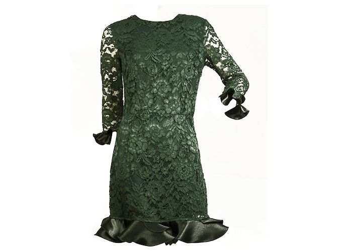Elisabetta Franchi Grün Blumenspitze Mini-Länge Cocktail-Abendkleid Größe 44 - Ansicht 9
