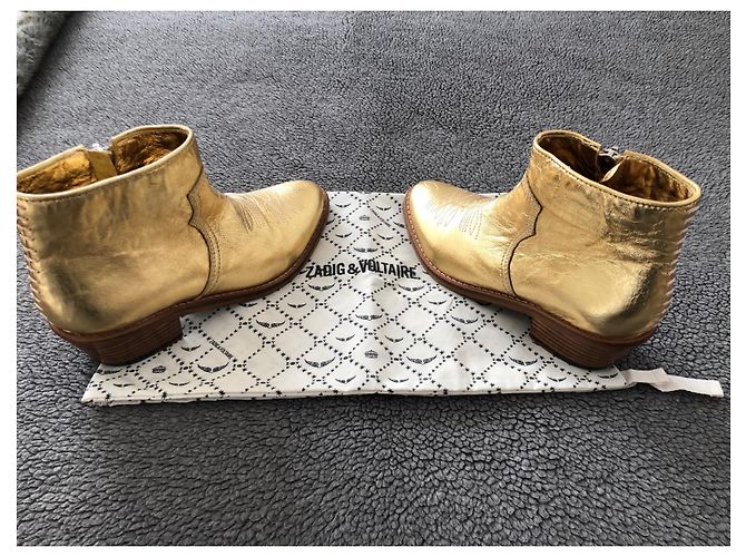Botas Zadig & Voltaire de piel dorada Talla 36 Dorado - vista 2