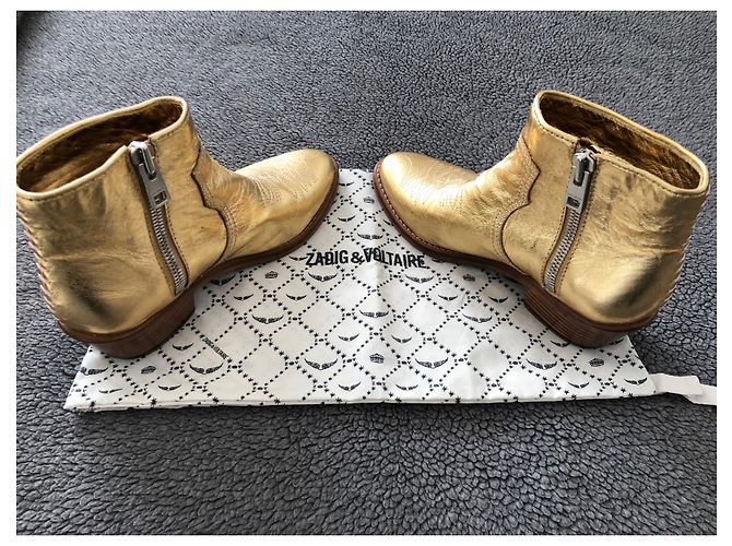 Botas Zadig & Voltaire de piel dorada Talla 36 Dorado - vista 3