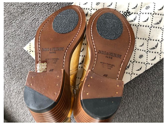 Botas Zadig & Voltaire de piel dorada Talla 36 Dorado - vista 4